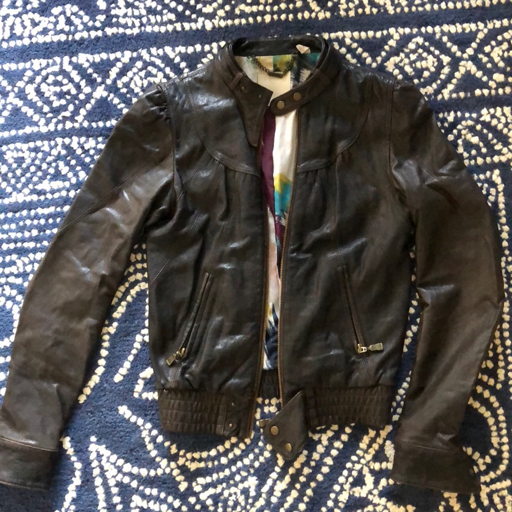 Ted Baker chocolate leather jacket